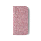 Pink Textured Leather Flip Phone Case – Card Slot Wallet Cover