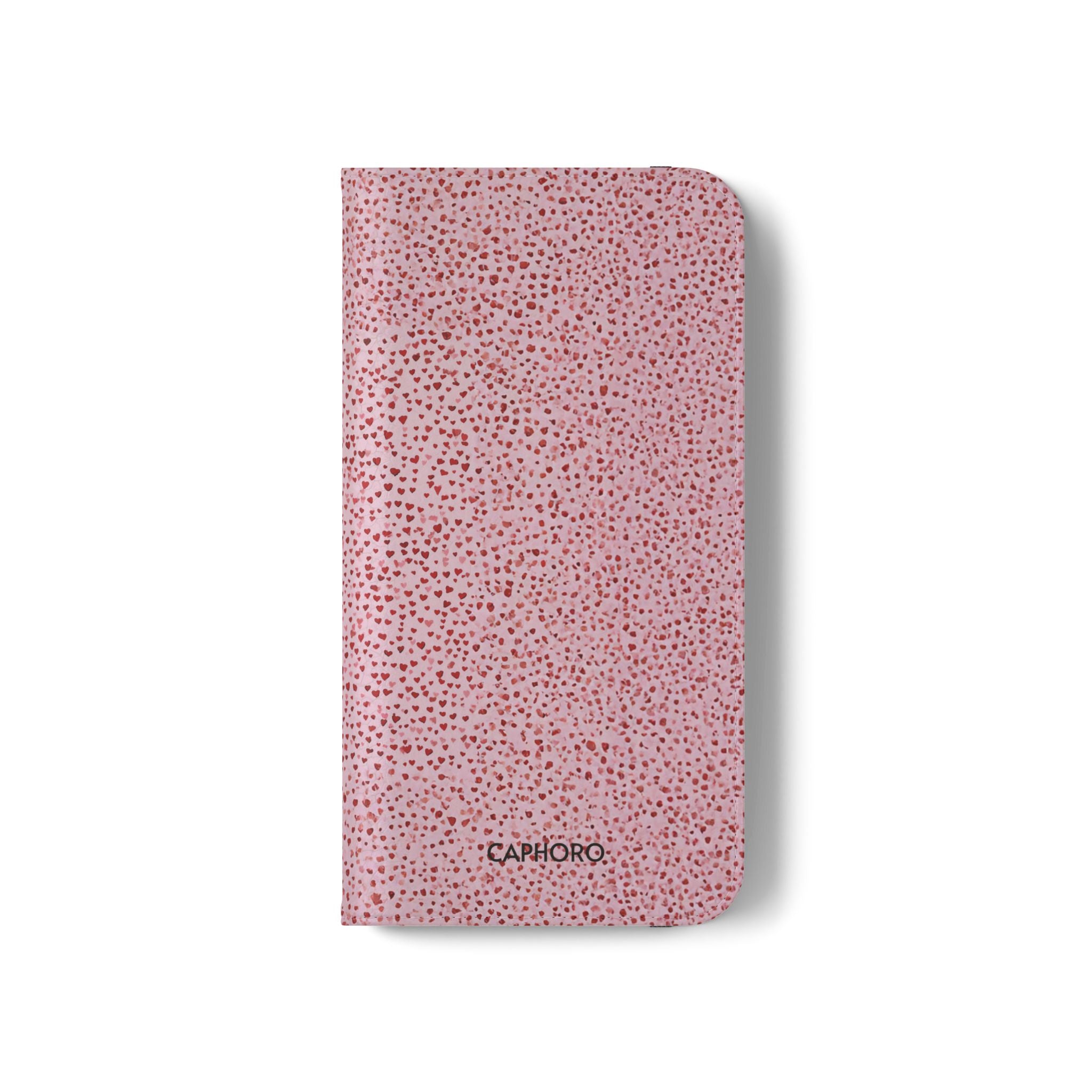 Pink Textured Leather Flip Phone Case – Card Slot Wallet Cover