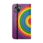 Flip Phone Case — Retro Rainbow Target Wallet Flip Case