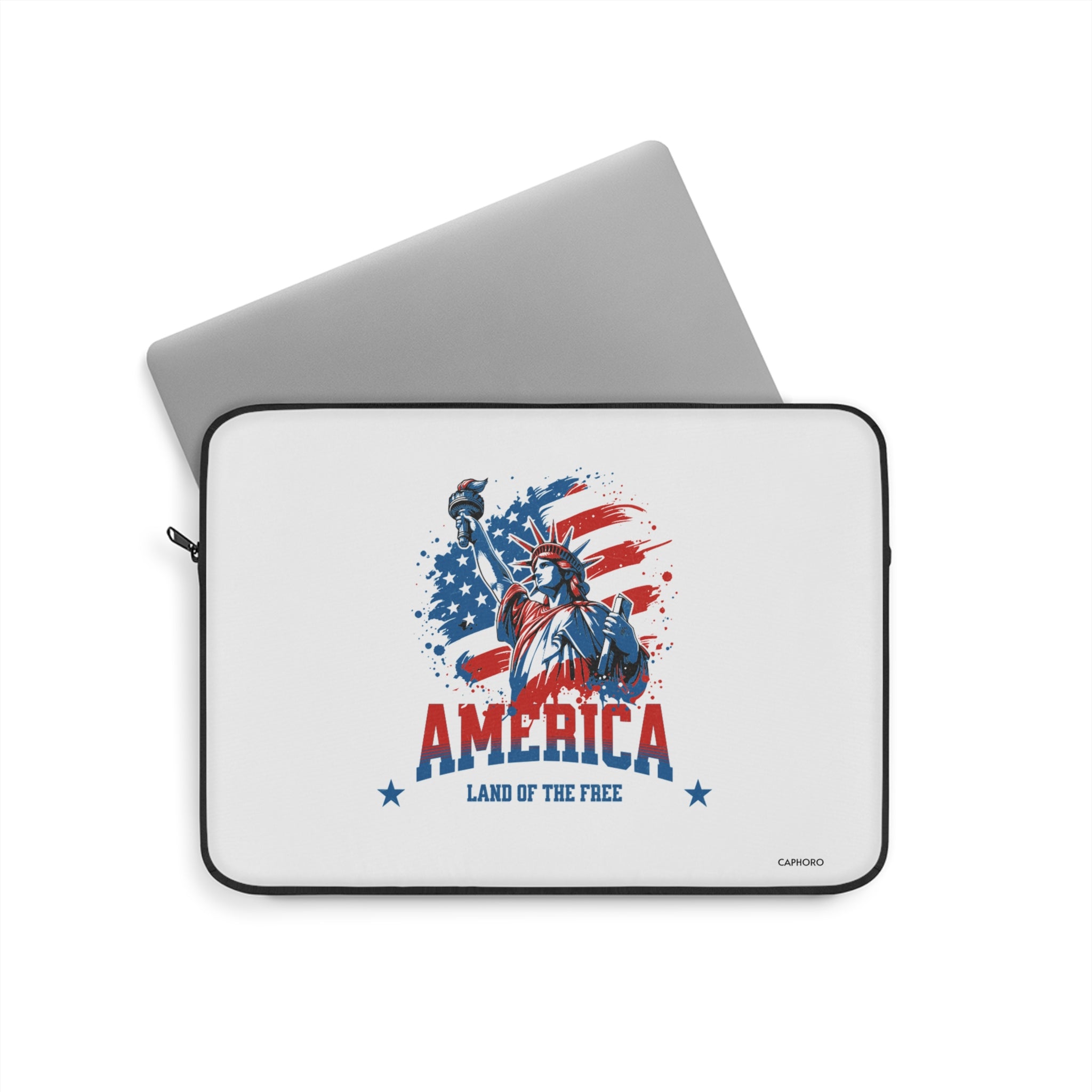 Patriotic America Laptop Sleeve – 'America: Land of the Free' Statue of Liberty Design