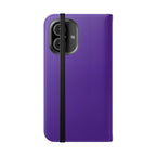 Purple Leather Flip Phone Case with Card Slots — Wallet Folio Case for iPhone