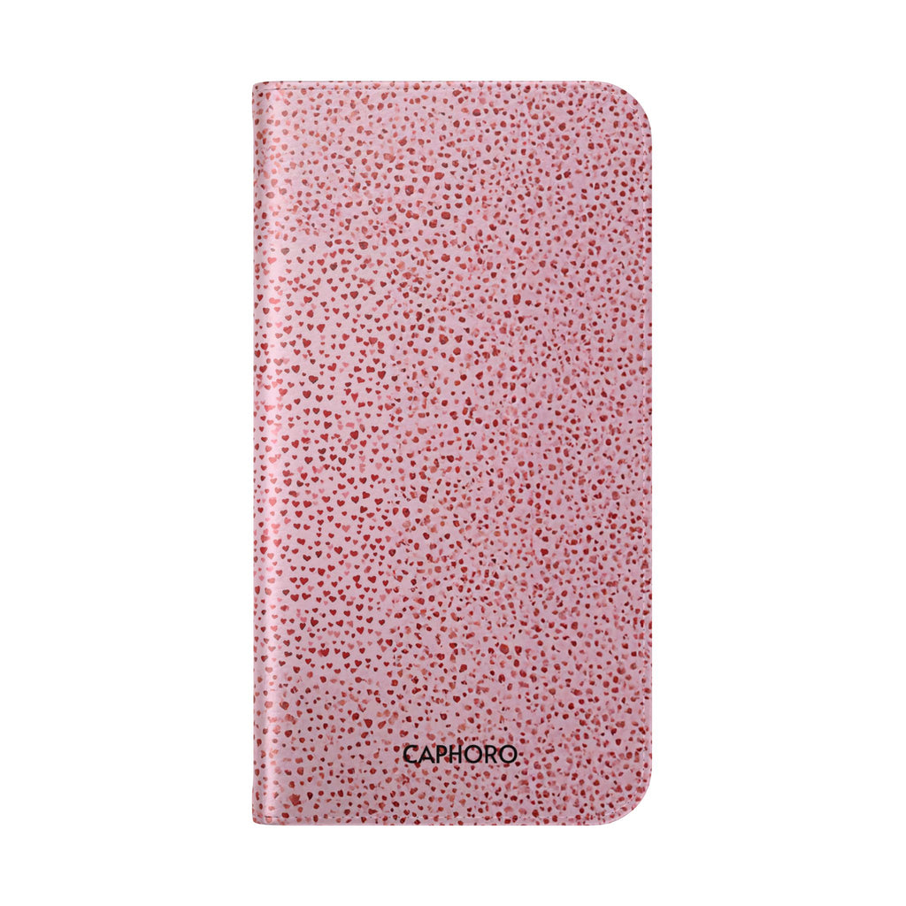 Pink Textured Leather Flip Phone Case – Card Slot Wallet Cover
