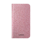 Pink Textured Leather Flip Phone Case – Card Slot Wallet Cover