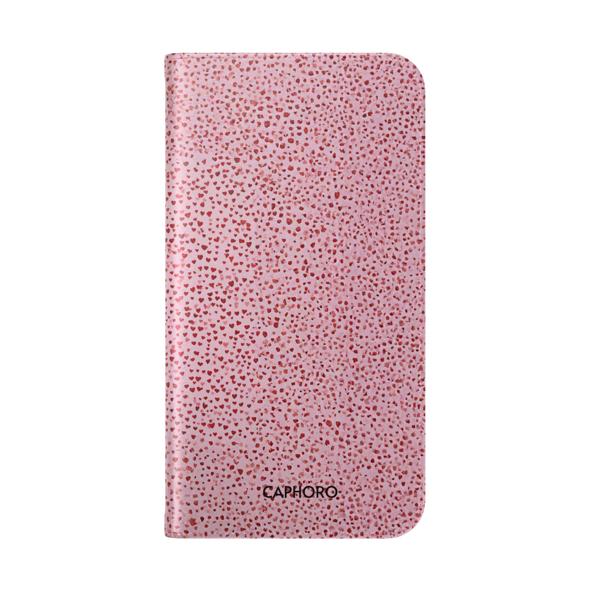 Pink Textured Leather Flip Phone Case – Card Slot Wallet Cover