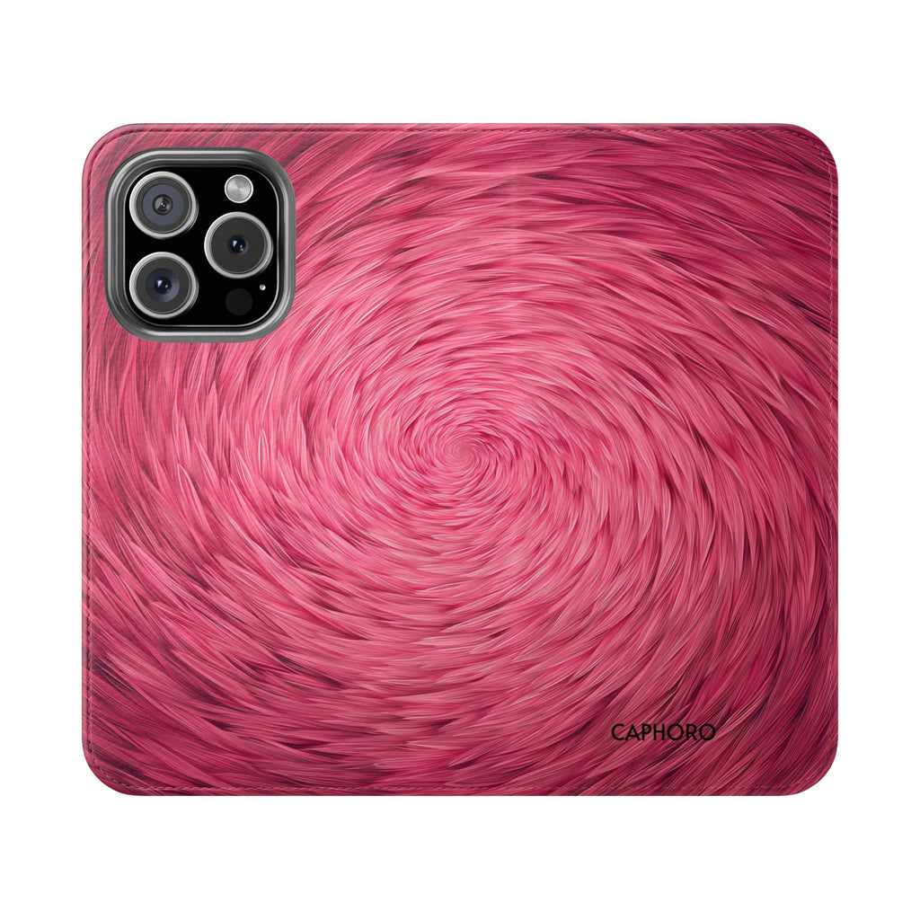 Pink Swirl Fur Flip Phone Case