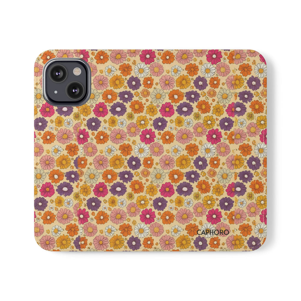 Retro Floral Flip Phone Case — Wallet Flip Case with Card Slots