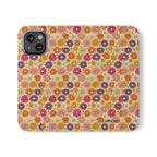 Retro Floral Flip Phone Case — Wallet Flip Case with Card Slots
