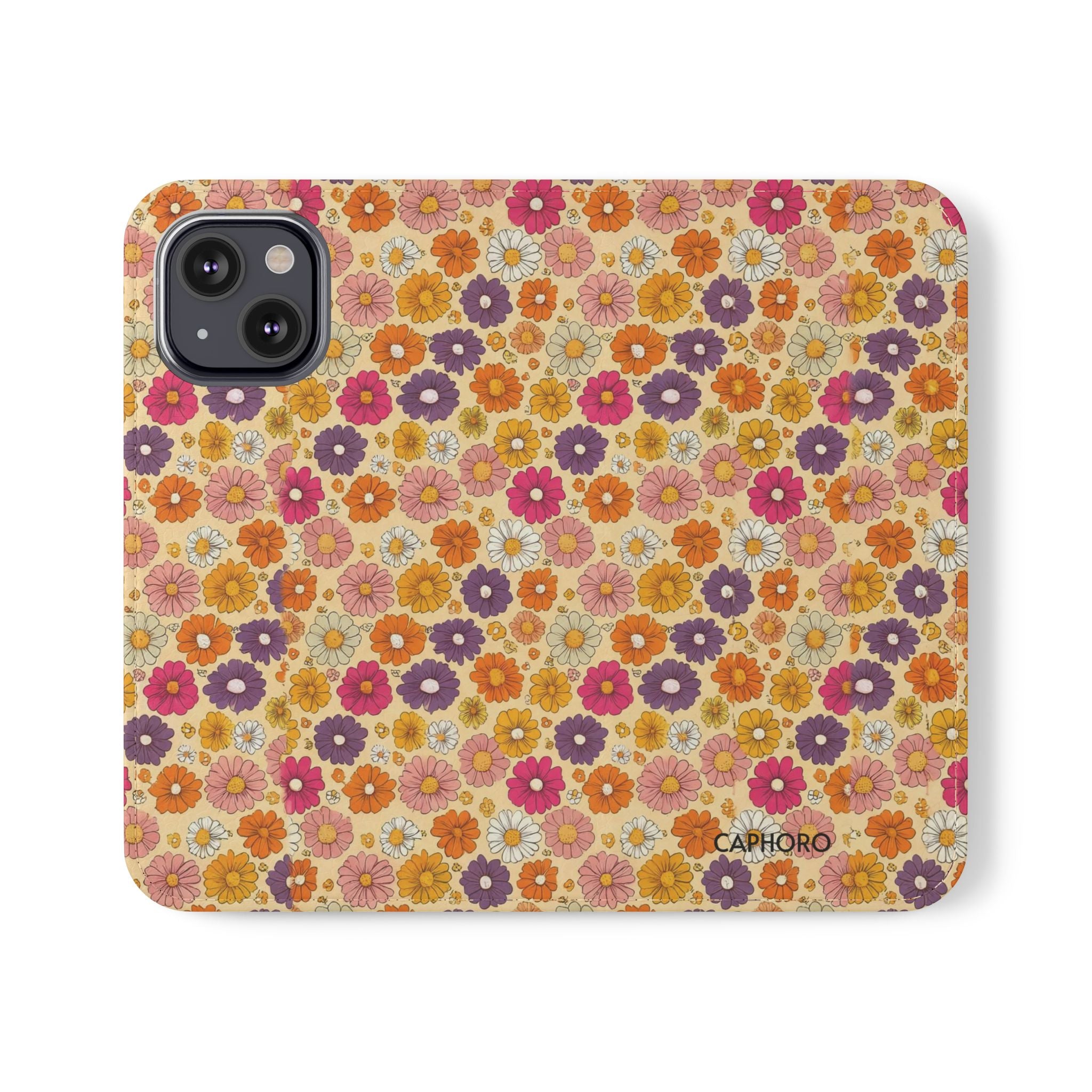 Retro Floral Flip Phone Case — Wallet Flip Case with Card Slots