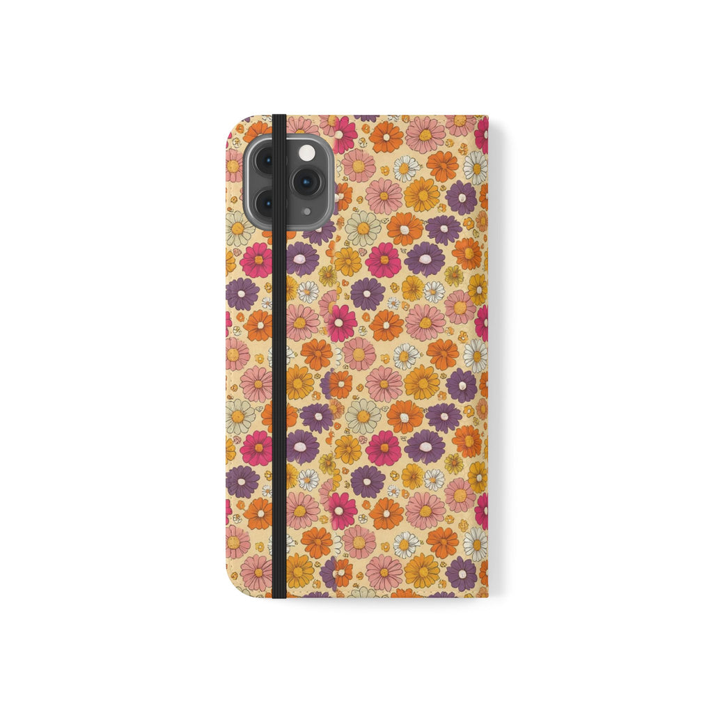 Retro Floral Flip Phone Case — Wallet Flip Case with Card Slots