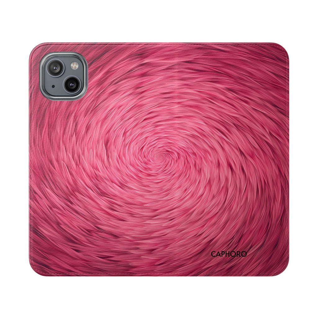 Pink Swirl Fur Flip Phone Case