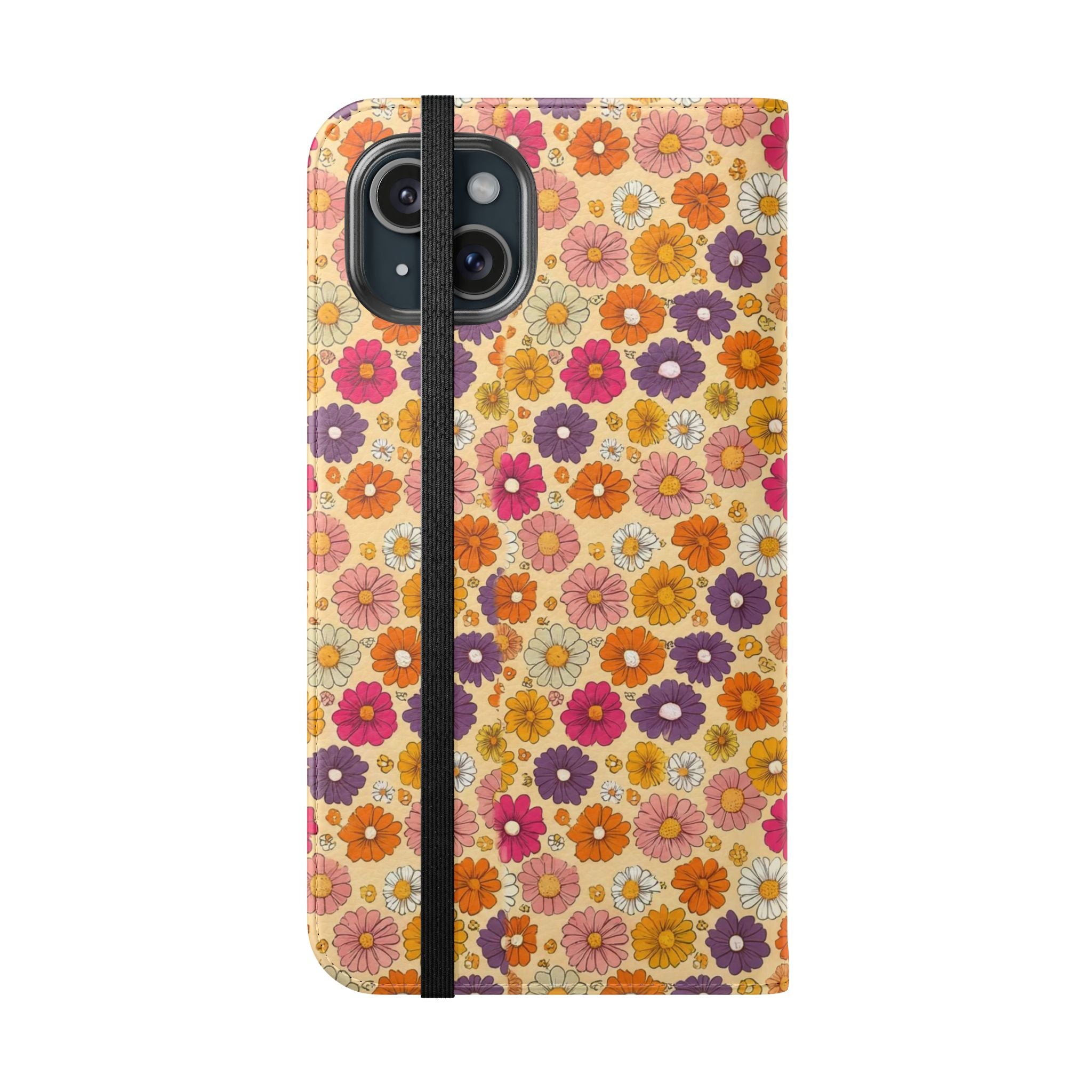 Retro Floral Flip Phone Case — Wallet Flip Case with Card Slots