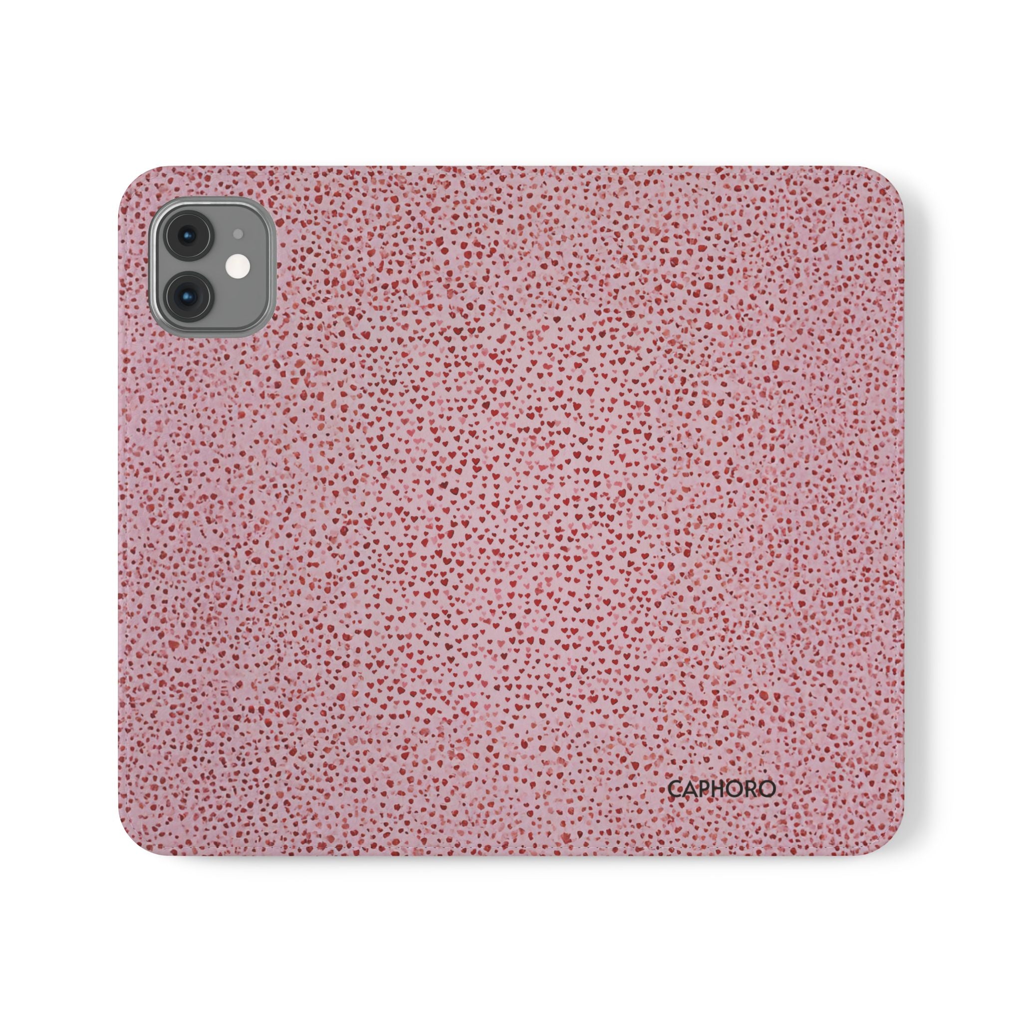 Pink Textured Leather Flip Phone Case – Card Slot Wallet Cover