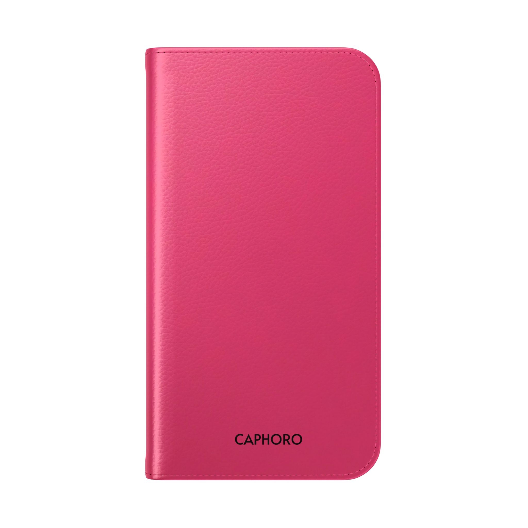 Pink Leather Flip Phone Case with Card Slots — Magnetic Wallet Cover