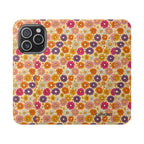 Retro Floral Flip Phone Case — Wallet Flip Case with Card Slots