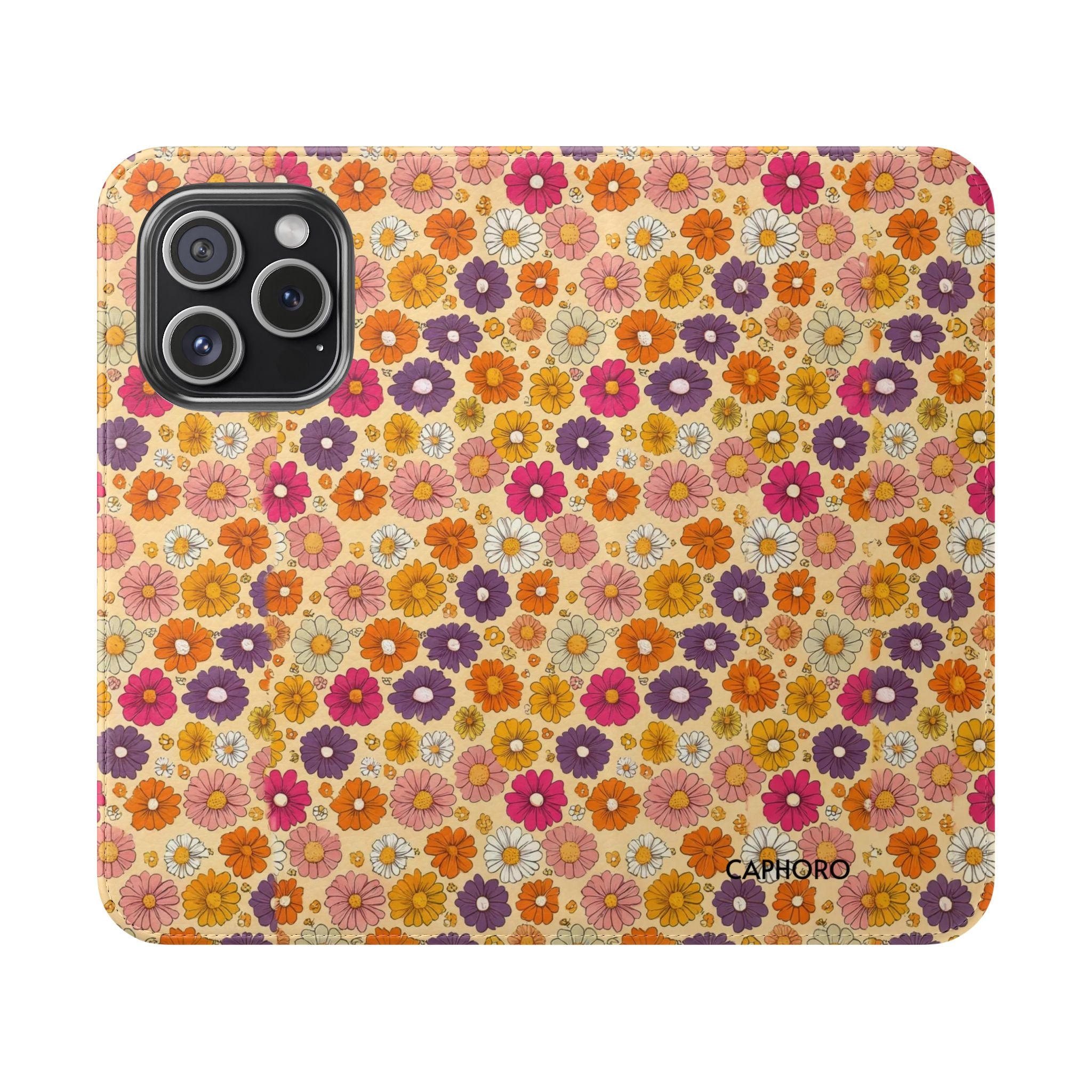 Retro Floral Flip Phone Case — Wallet Flip Case with Card Slots