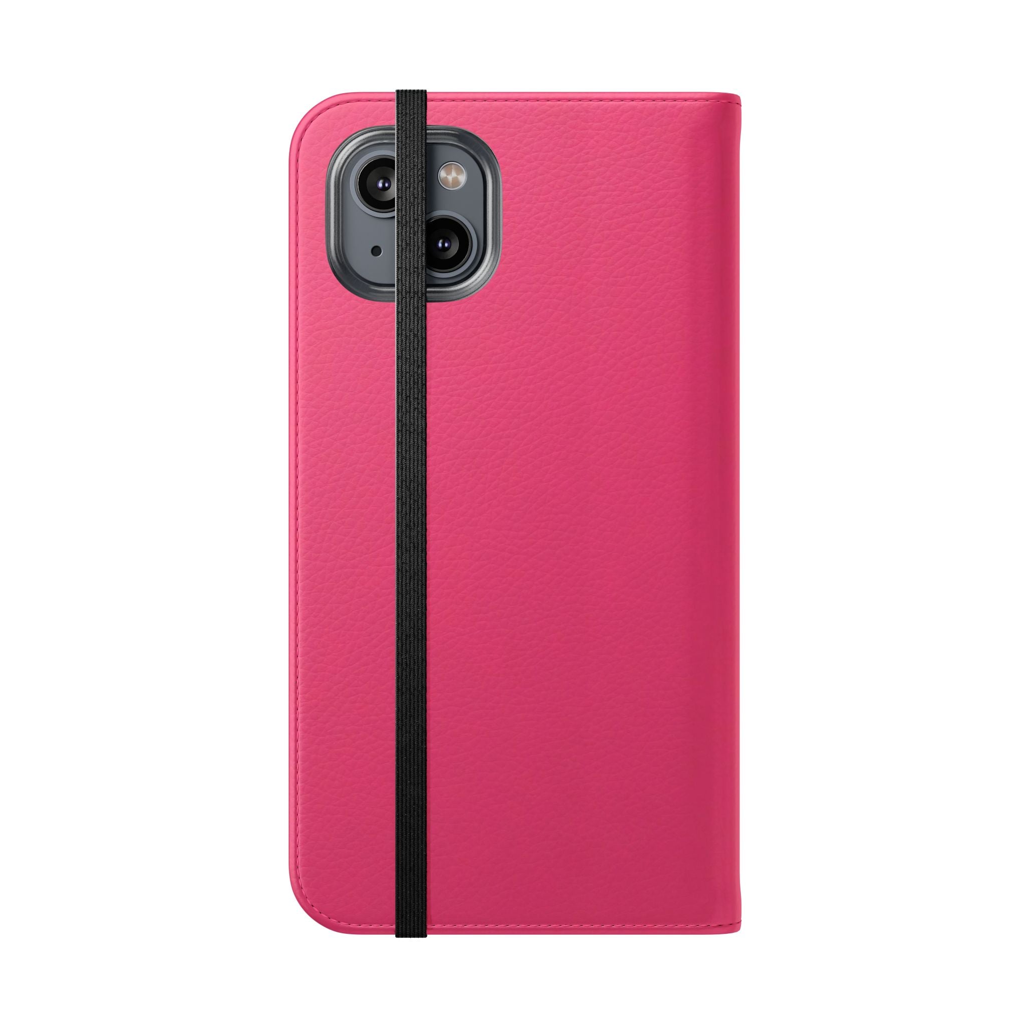 Pink Leather Flip Phone Case with Card Slots — Magnetic Wallet Cover