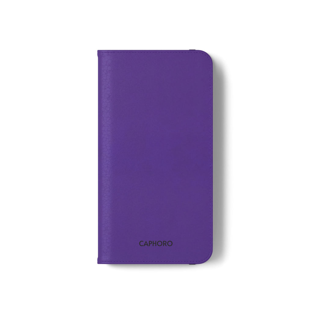 Purple Leather Flip Phone Case with Card Slots — Wallet Folio Case for iPhone