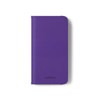Purple Leather Flip Phone Case with Card Slots — Wallet Folio Case for iPhone