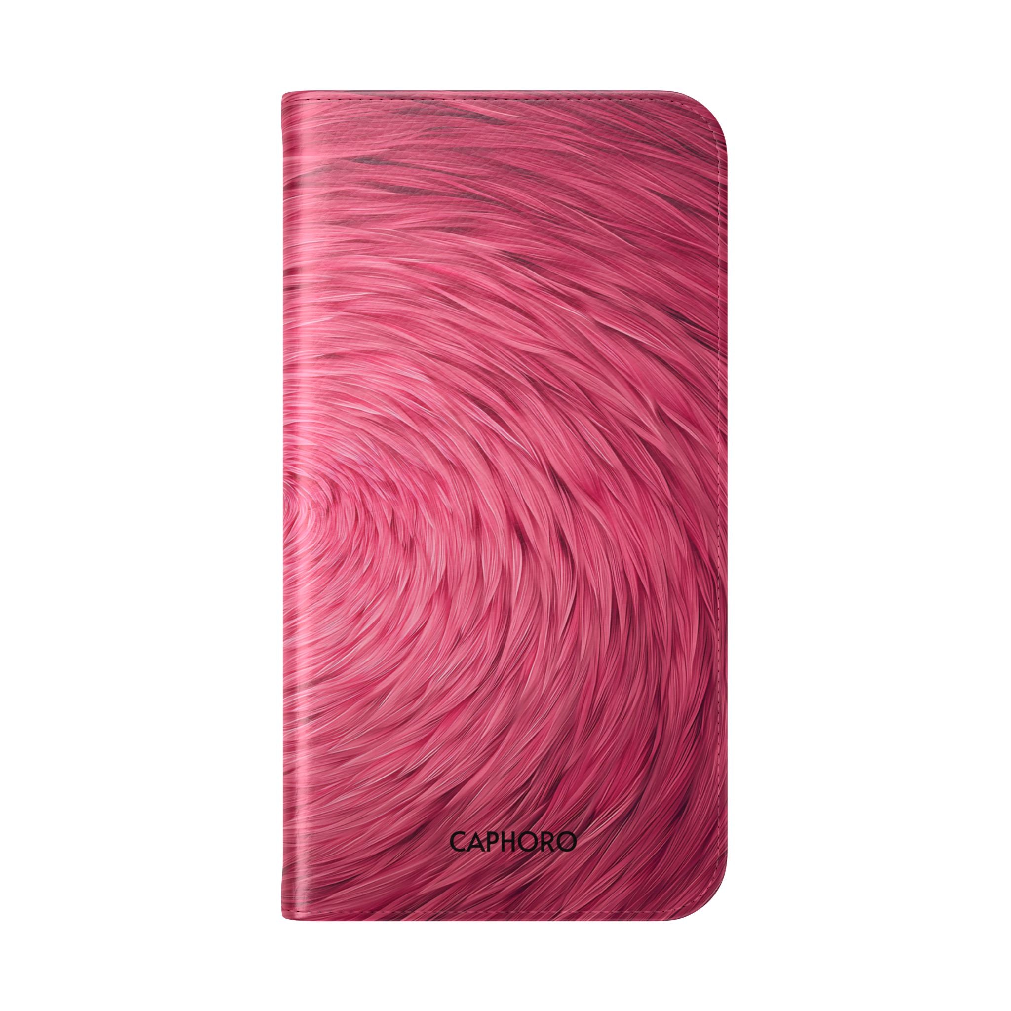 Pink Swirl Fur Flip Phone Case