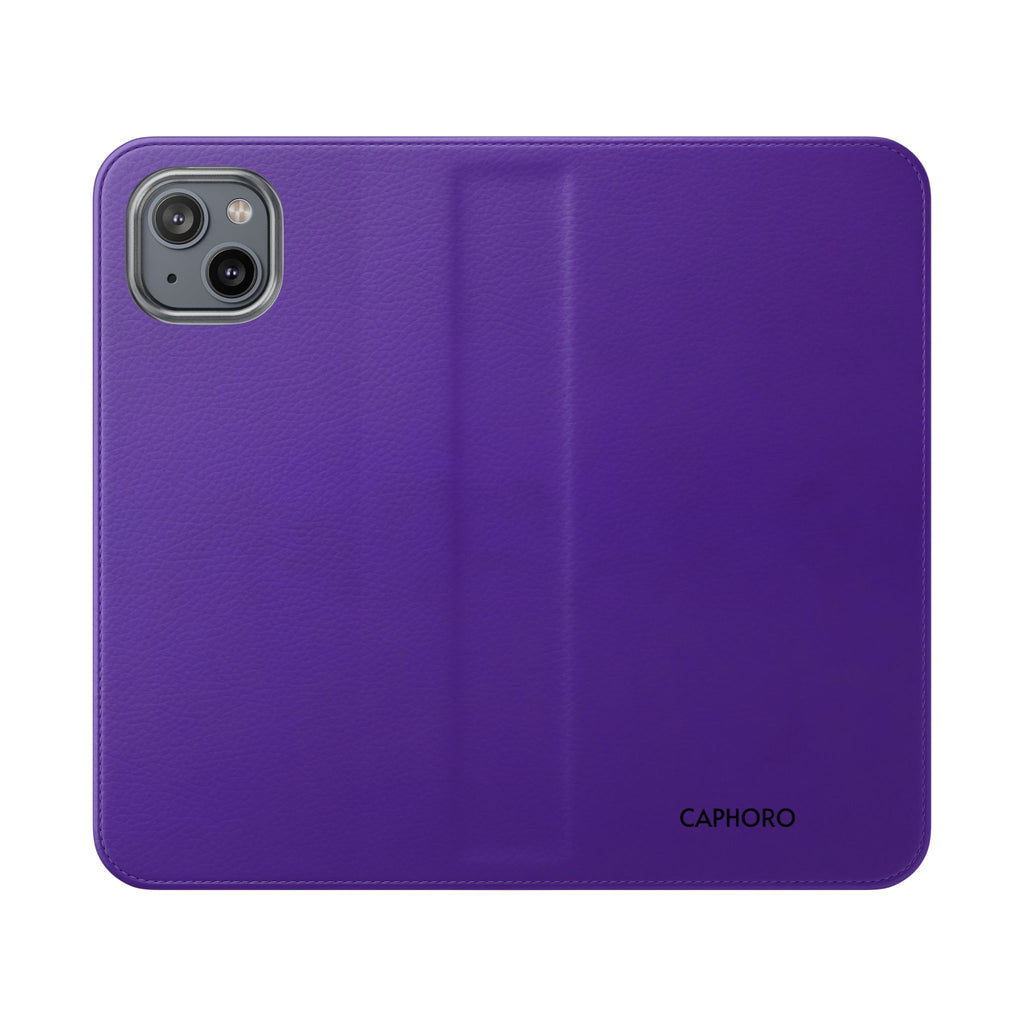 Purple Leather Flip Phone Case with Card Slots — Wallet Folio Case for iPhone