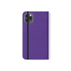 Purple Leather Flip Phone Case with Card Slots — Wallet Folio Case for iPhone