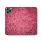 Pink Swirl Fur Flip Phone Case