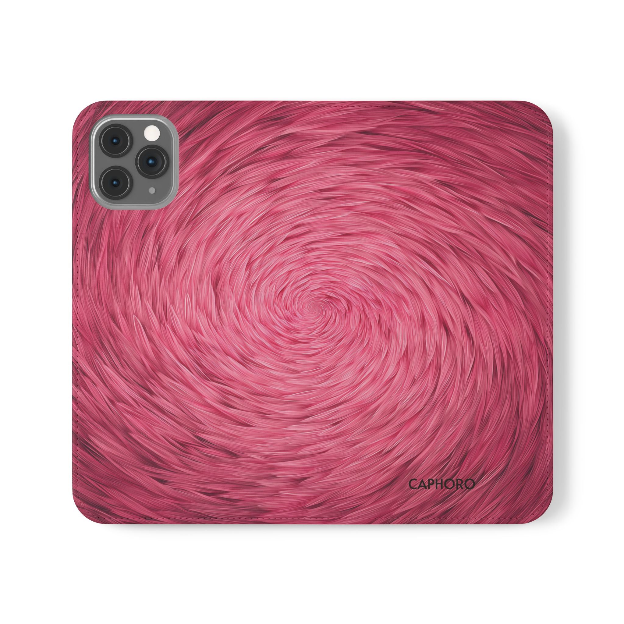 Pink Swirl Fur Flip Phone Case