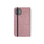 Pink Textured Leather Flip Phone Case – Card Slot Wallet Cover