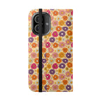 Retro Floral Flip Phone Case — Wallet Flip Case with Card Slots