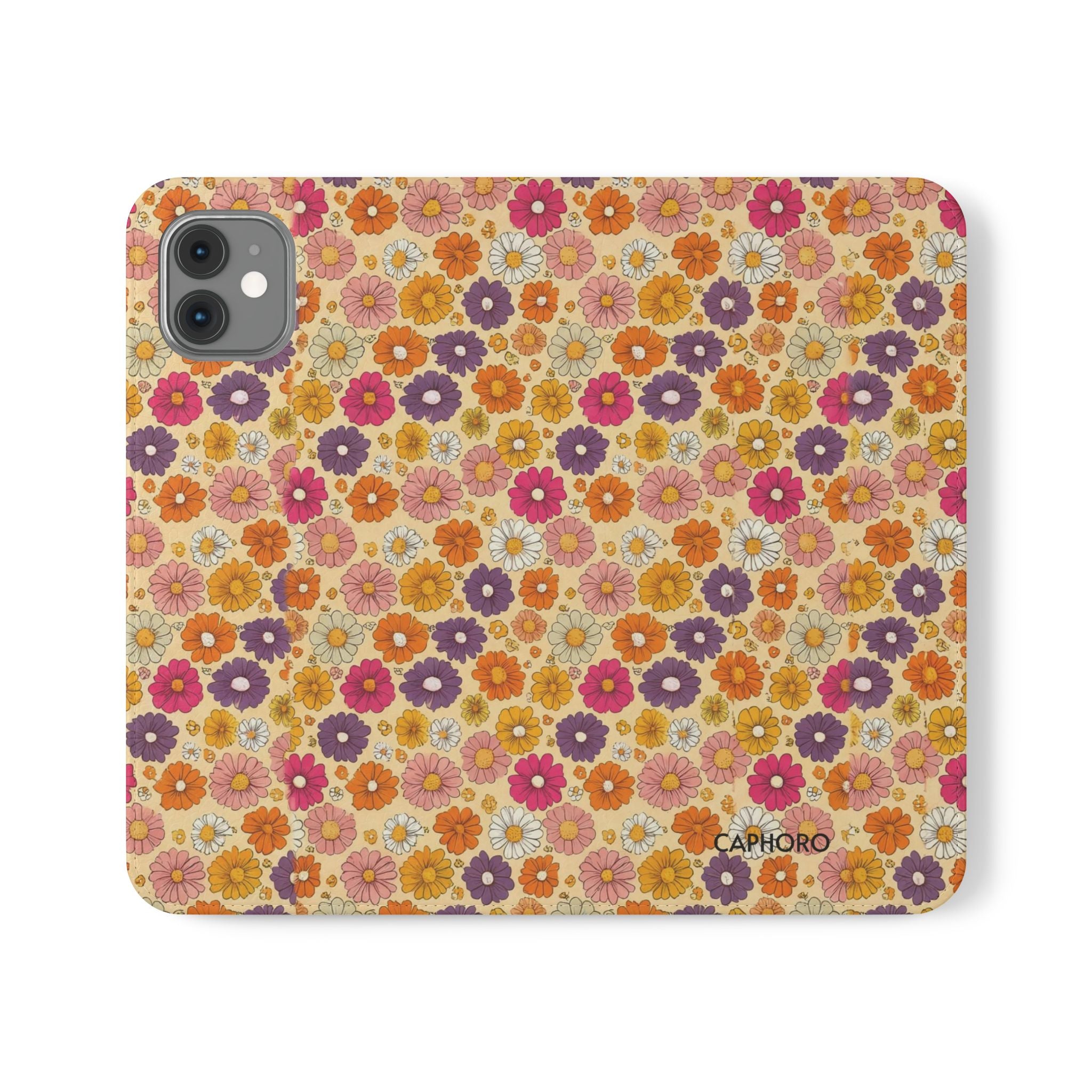 Retro Floral Flip Phone Case — Wallet Flip Case with Card Slots