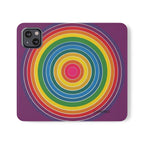 Flip Phone Case — Retro Rainbow Target Wallet Flip Case