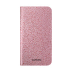 Pink Textured Leather Flip Phone Case – Card Slot Wallet Cover