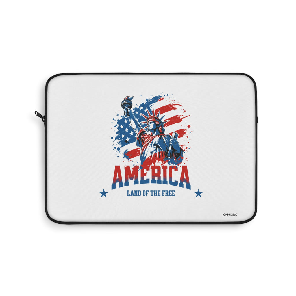 Patriotic America Laptop Sleeve – 'America: Land of the Free' Statue of Liberty Design
