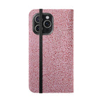 Pink Textured Leather Flip Phone Case – Card Slot Wallet Cover