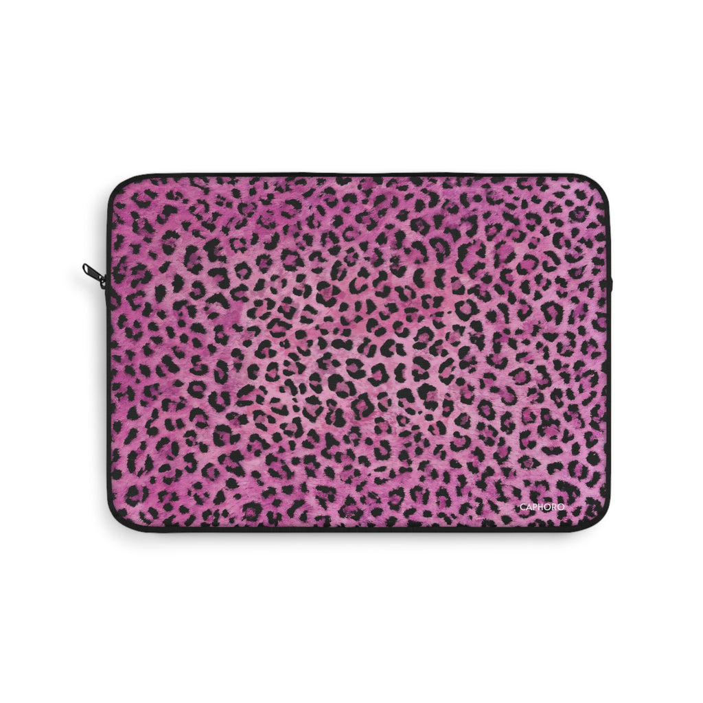 Pink Leopard Laptop Sleeve — Protective Animal Print Case for 13"-15" Laptops