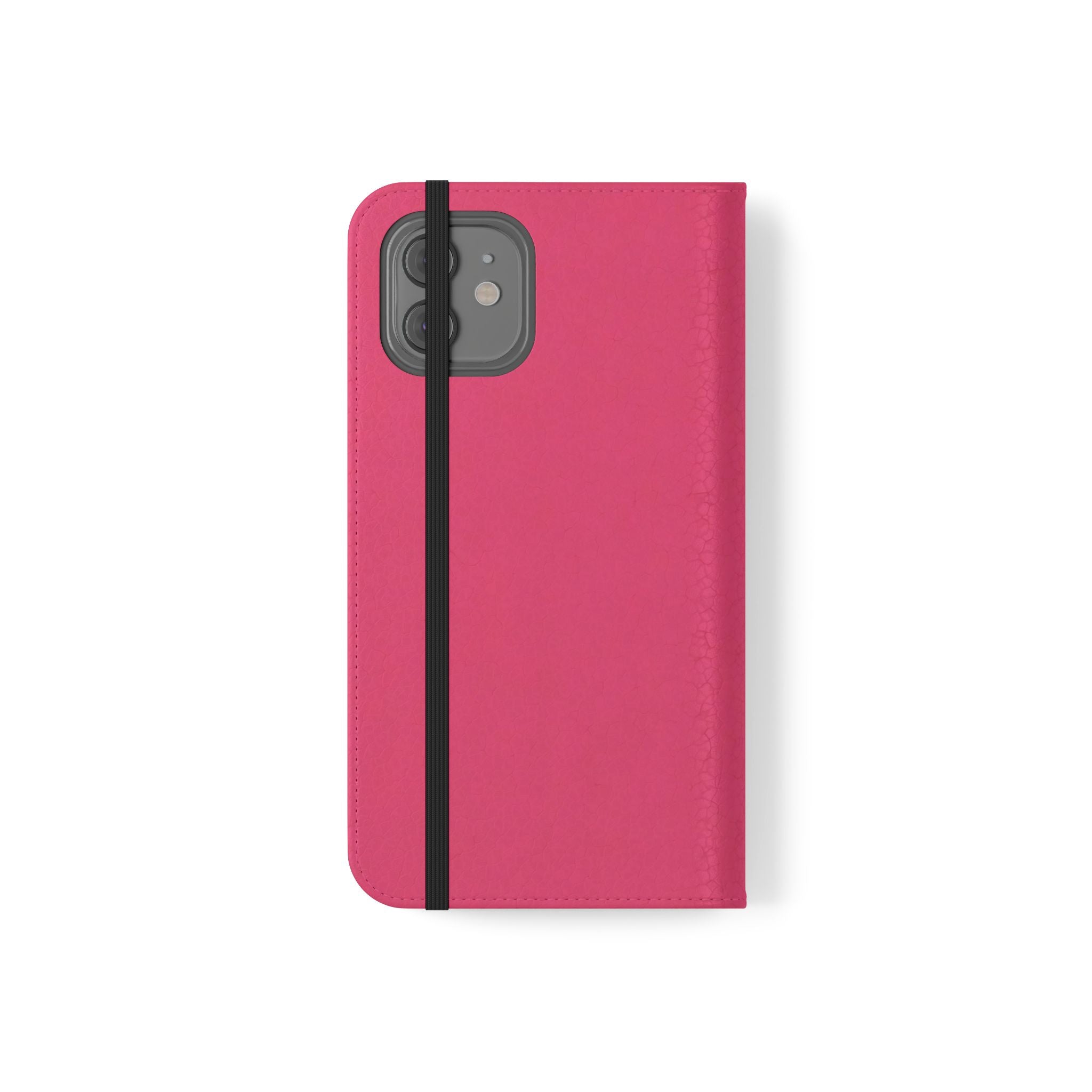 Pink Leather Flip Phone Case with Card Slots — Magnetic Wallet Cover