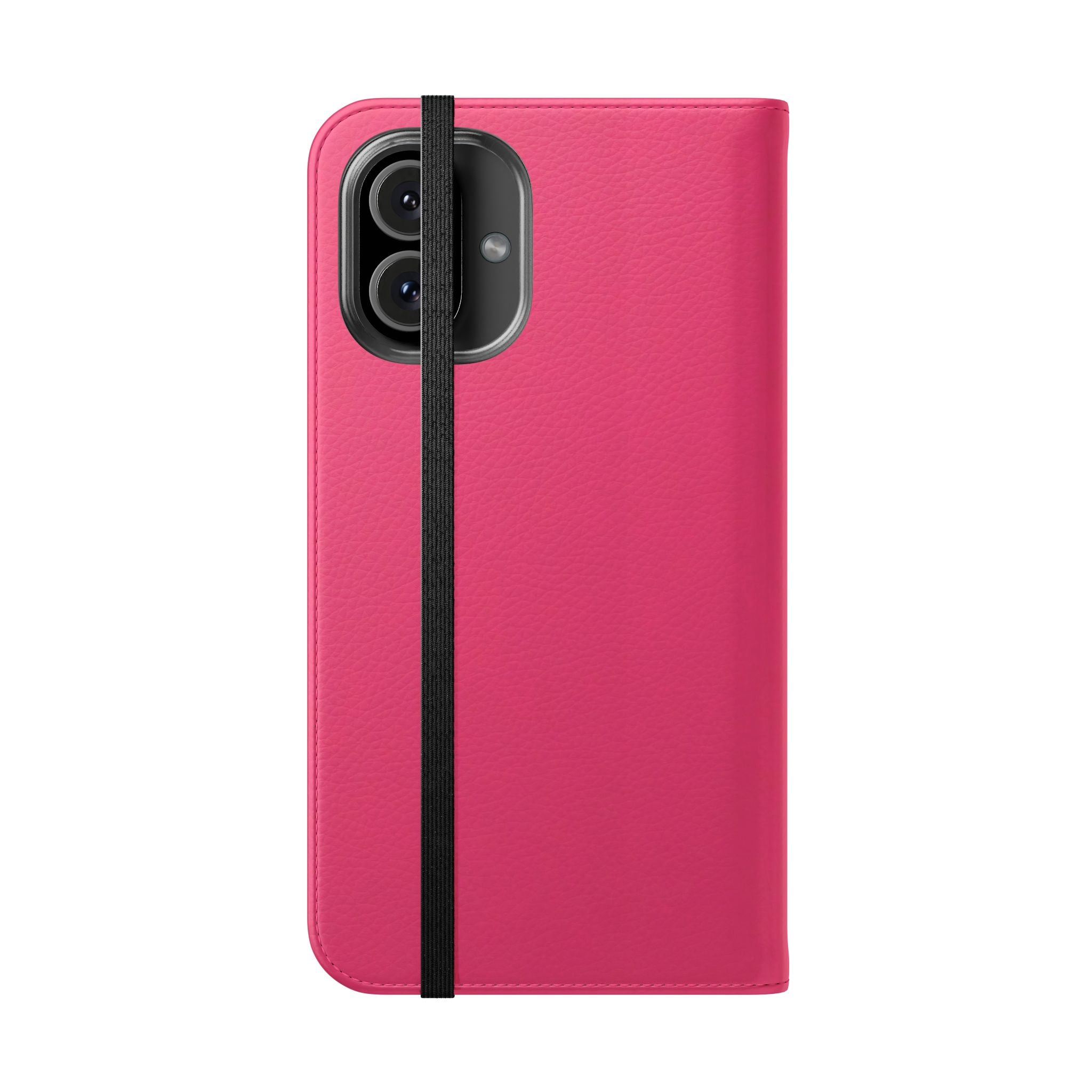 Pink Leather Flip Phone Case with Card Slots — Magnetic Wallet Cover