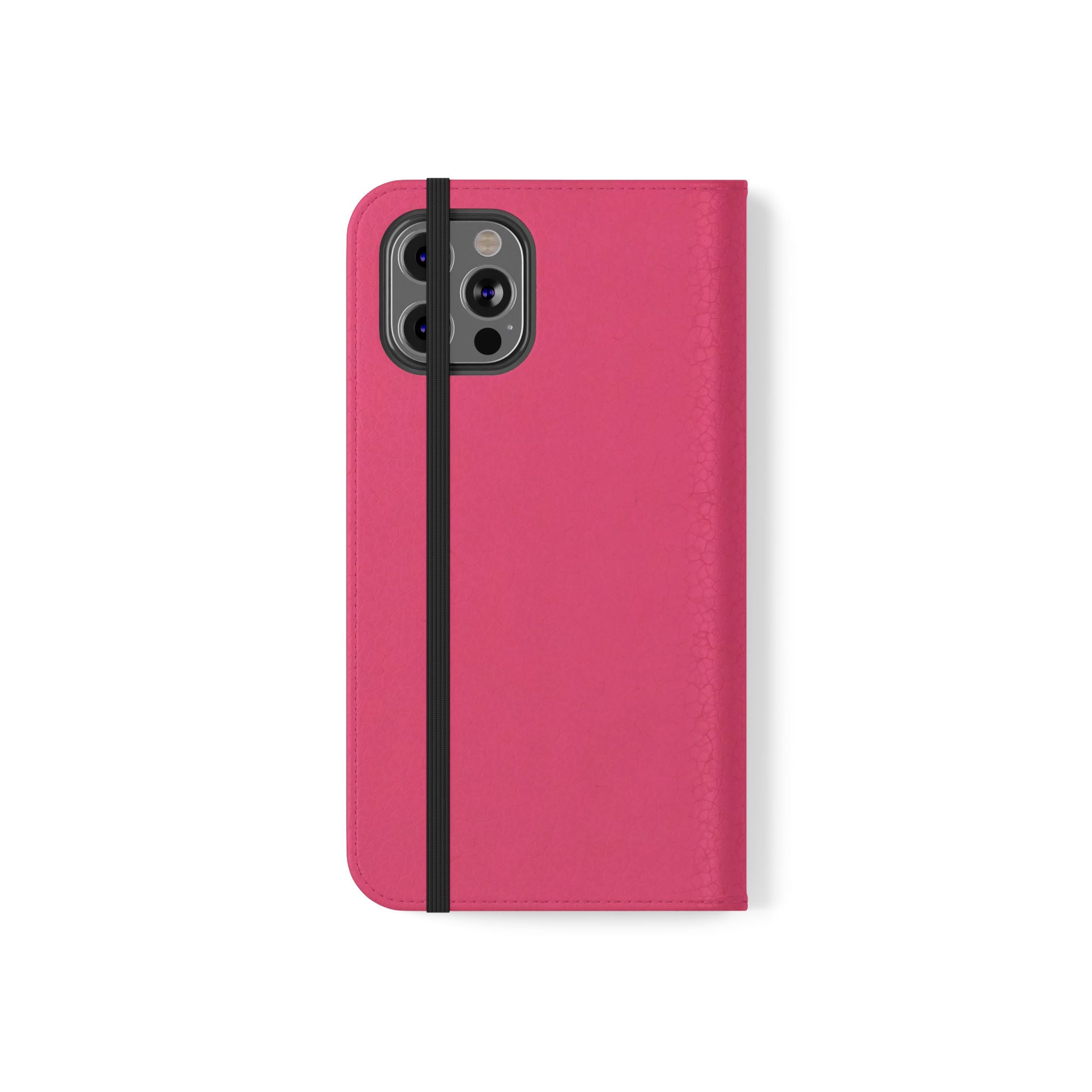 Pink Leather Flip Phone Case with Card Slots — Magnetic Wallet Cover