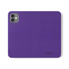 Purple Leather Flip Phone Case with Card Slots — Wallet Folio Case for iPhone