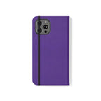 Purple Leather Flip Phone Case with Card Slots — Wallet Folio Case for iPhone