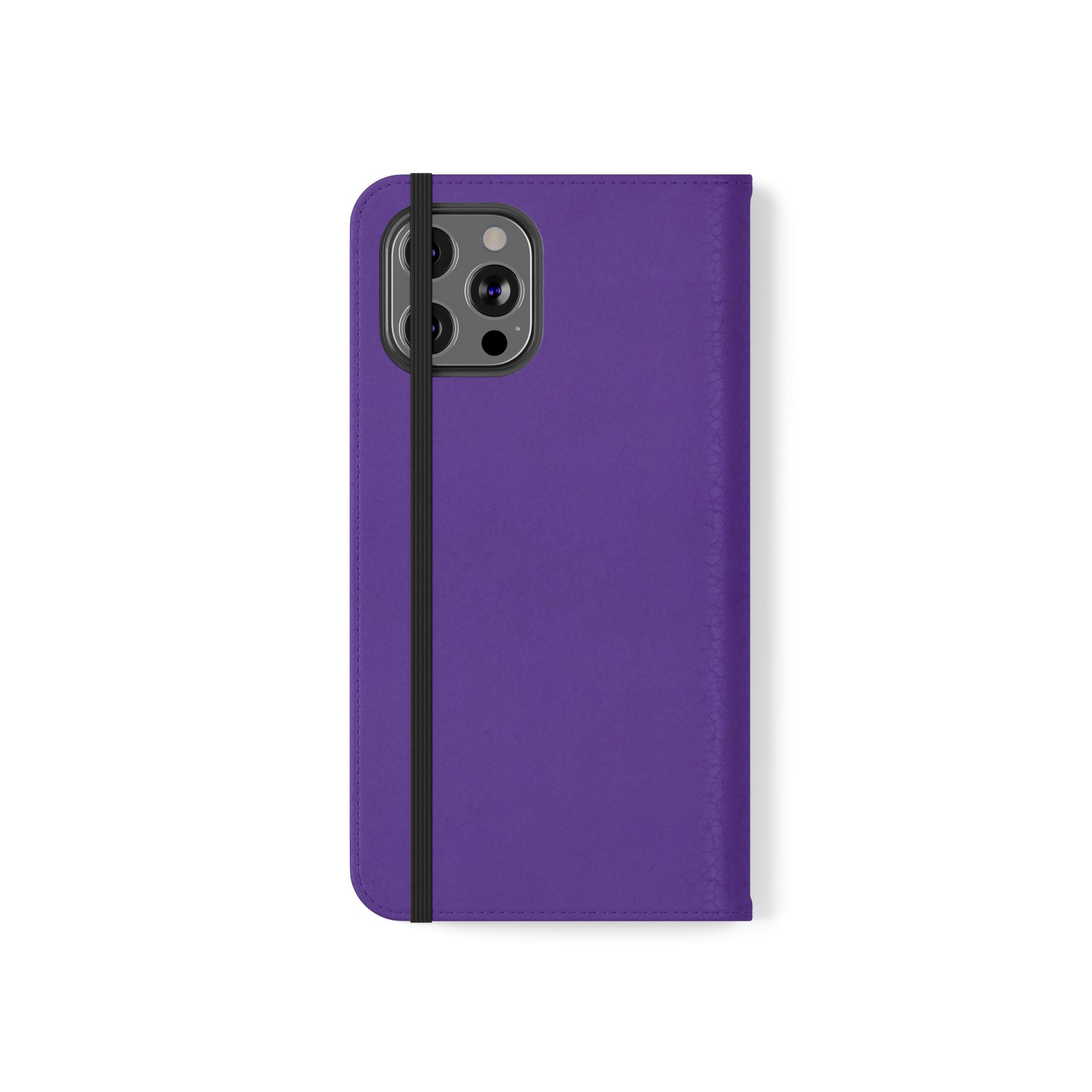 Purple Leather Flip Phone Case with Card Slots — Wallet Folio Case for iPhone