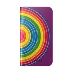 Flip Phone Case — Retro Rainbow Target Wallet Flip Case