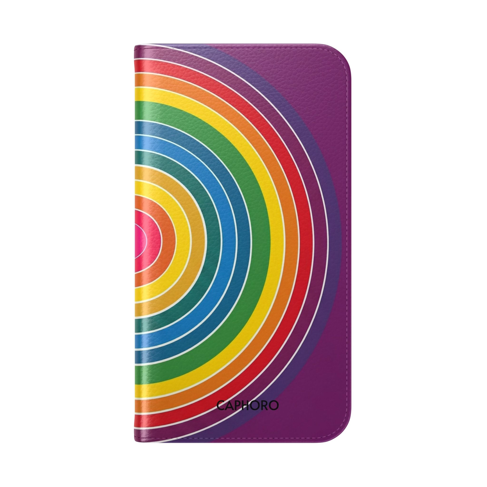 Flip Phone Case — Retro Rainbow Target Wallet Flip Case