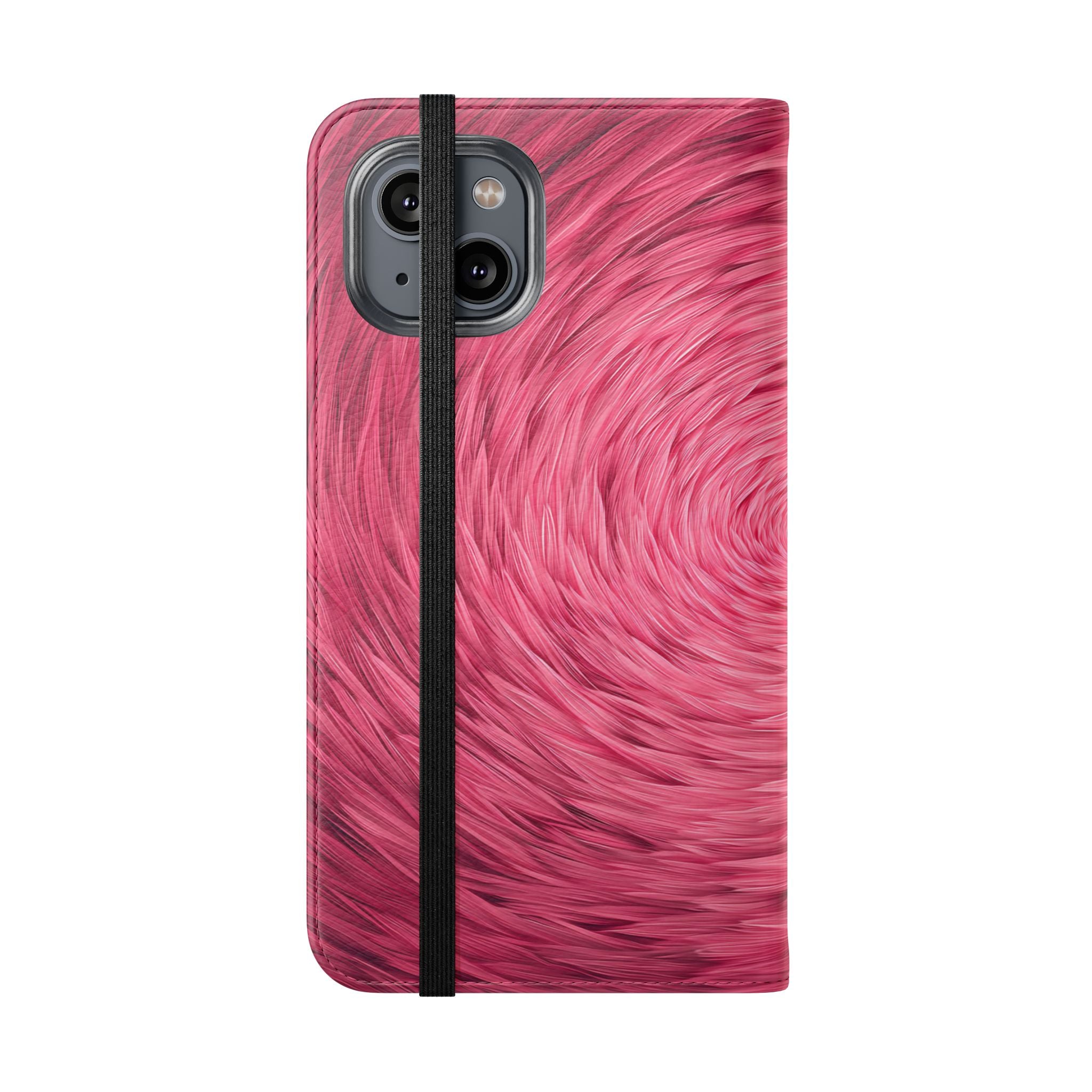 Pink Swirl Fur Flip Phone Case