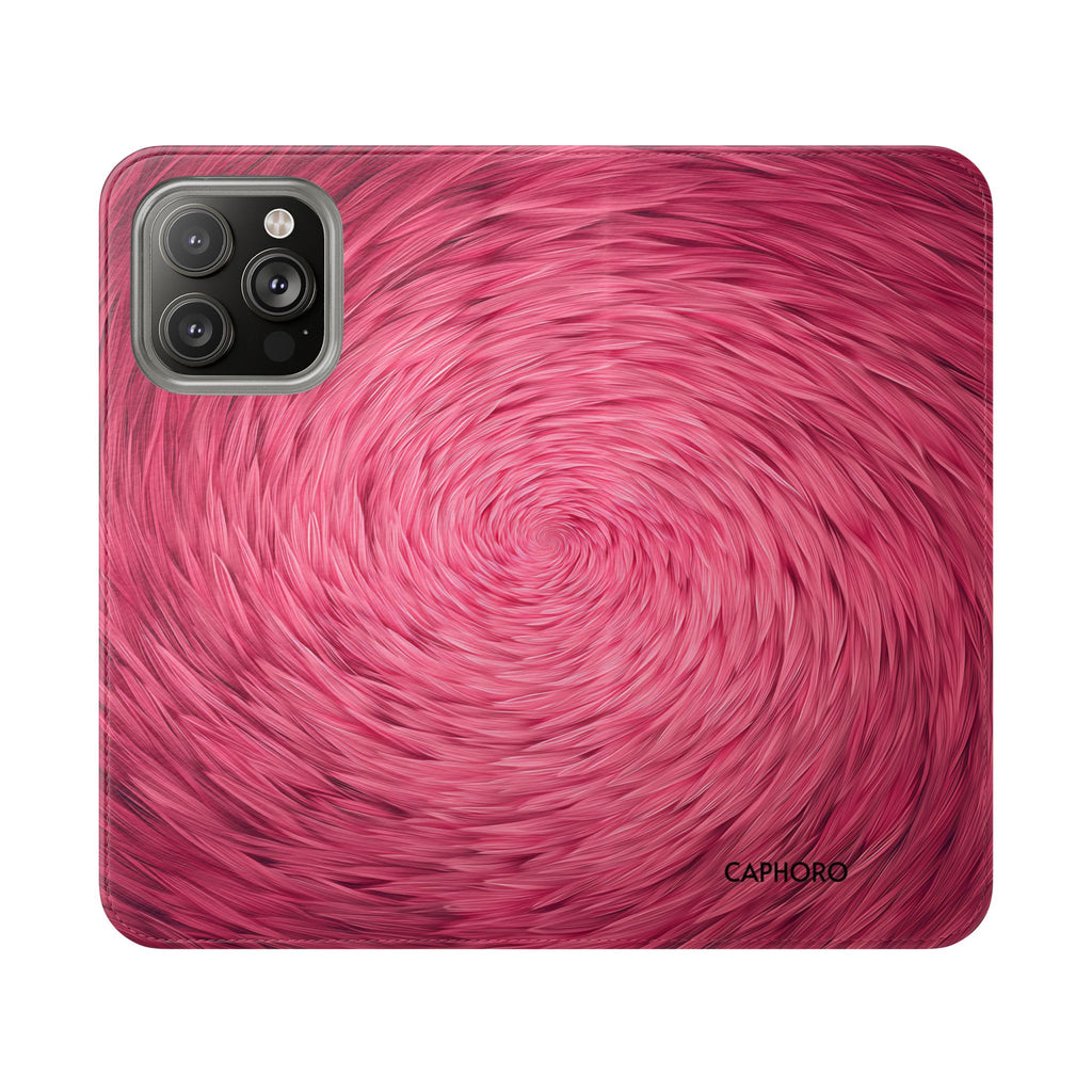 Pink Swirl Fur Flip Phone Case