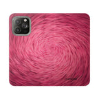 Pink Swirl Fur Flip Phone Case