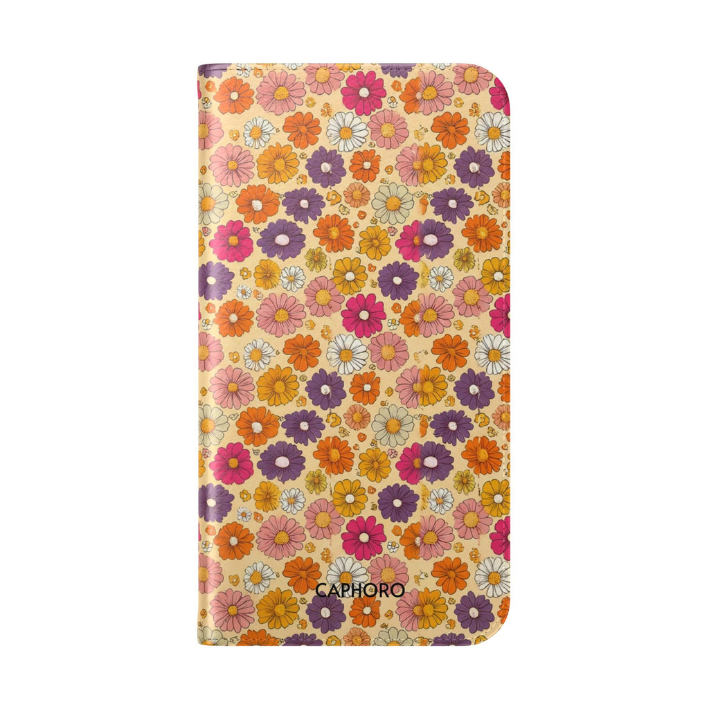 Retro Floral Flip Phone Case — Wallet Flip Case with Card Slots