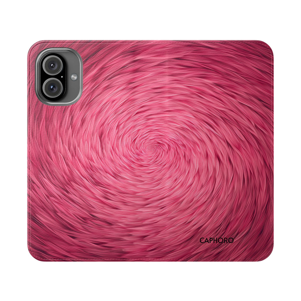 Pink Swirl Fur Flip Phone Case