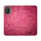 Pink Swirl Fur Flip Phone Case