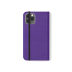 Purple Leather Flip Phone Case with Card Slots — Wallet Folio Case for iPhone